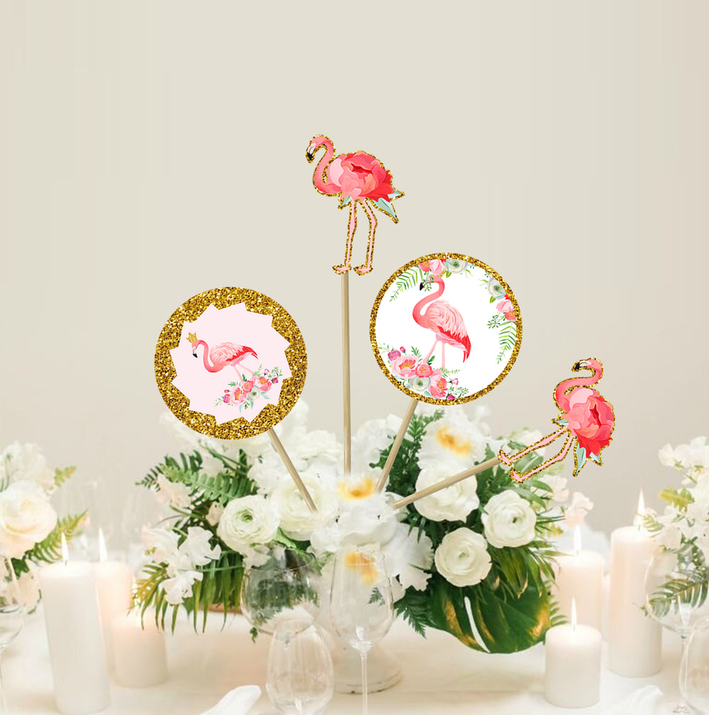 Flamingo Theme Baby Shower Decoration | Flamingo Girl Baby Shower Centerpieces