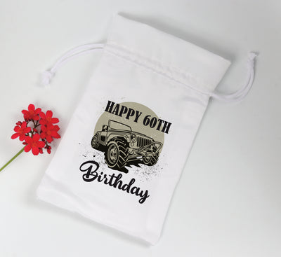 Birthday Party Drawstring Goodie Bag |  60th Birthday Party Favor Bags Return Gifts Idea