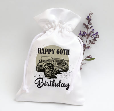 Birthday Party Drawstring Goodie Bag |  60th Birthday Party Favor Bags Return Gifts Idea