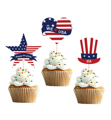 Fourth Of July Cake Decorating Ideas | 4 Th Of July Cup Cake Topper  Ideas