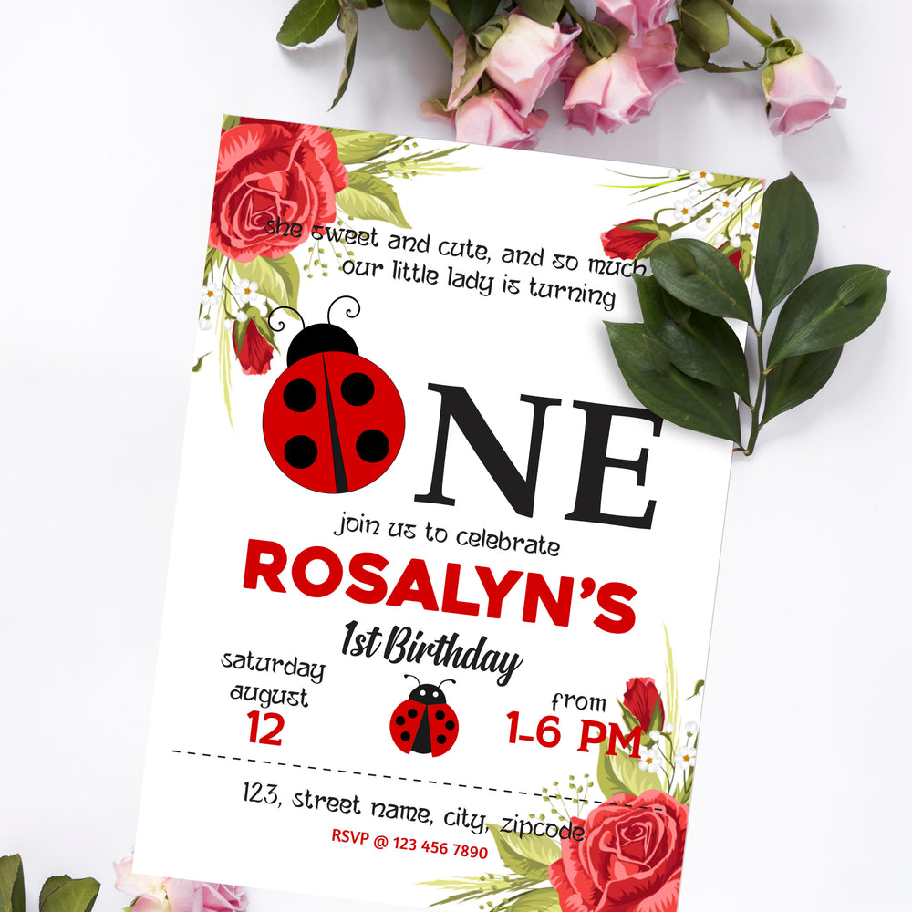 Lady Bug Invitation |  Lady Bug Party Decoration