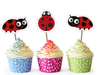 Lady Bug Cup Cake Topper | Lady Bug Party Supplies