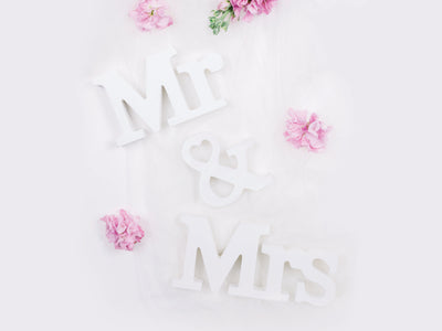 Mr and Mrs Wooden Standing Letters Wedding Decoration