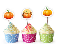 Baby Shower Cupcake Toppers | Pumpkin Theme Cake Decorations