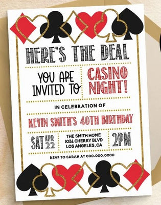 Casino Birthday Party Invitation | Casino Birthday Party ideas