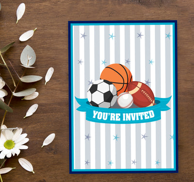 Sports Baby Shower Party Invitations  | Boy Baby Shower Party Supplies