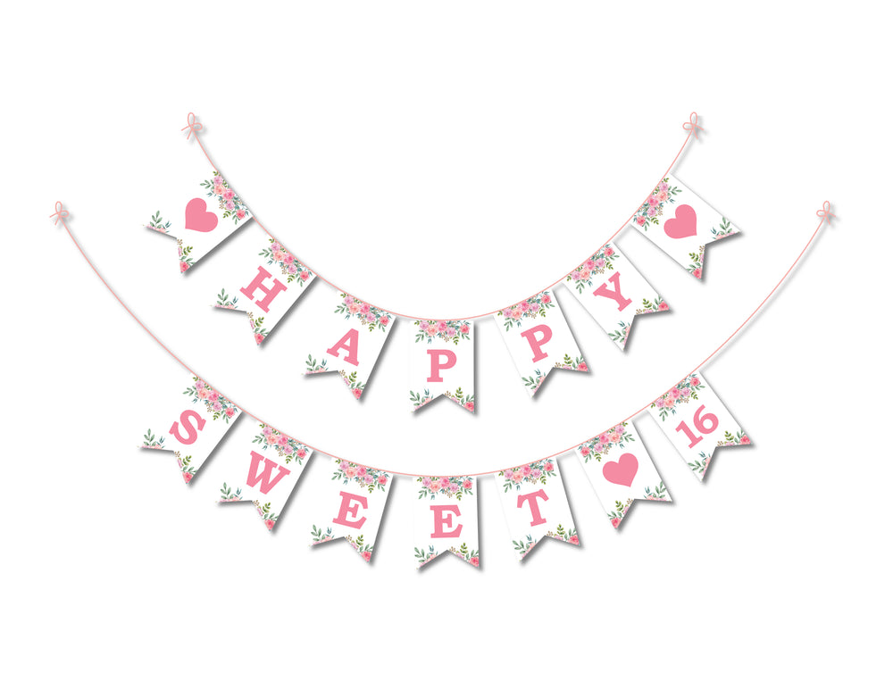 Sweet 16 Ideas Party - Birthday Banner