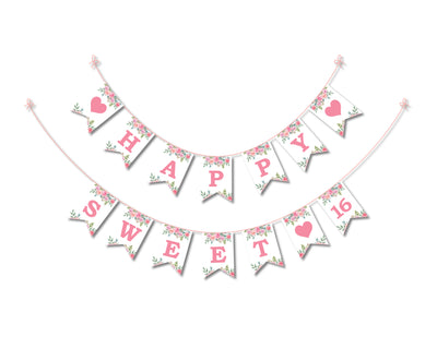 Sweet 16 Ideas Party - Birthday Banner