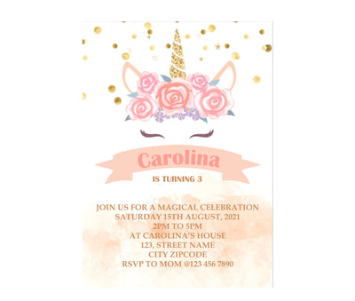 Unicorn Party Supplies | Unicorn Birthday Invitation