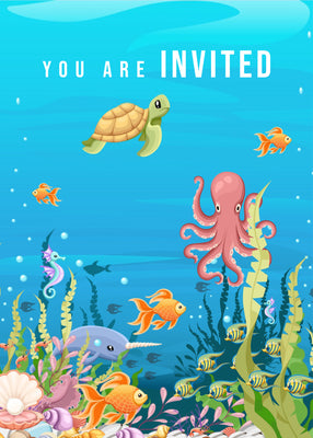 Under the Sea Theme Baby Shower  Invitations | Girl Baby Shower Invitation Cards