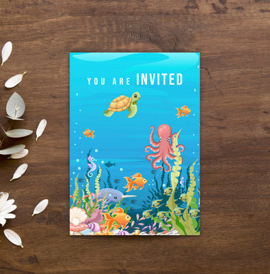 Under the Sea Theme Baby Shower  Invitations | Girl Baby Shower Invitation Cards