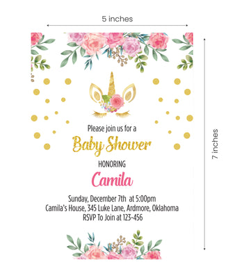 Unicorn Invitation Card Ideas | Baby Shower Party Favor