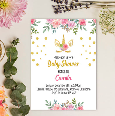 Unicorn Invitation Card Ideas | Baby Shower Party Favor