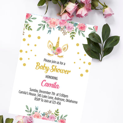 Unicorn Invitation Card Ideas | Baby Shower Party Favor