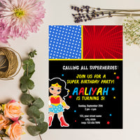 Wonder Woman Invitation |  Wonder Woman Decoration