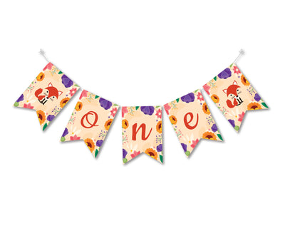 Woodland First Birthday Party - Banner