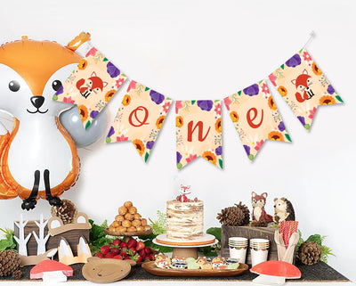 Woodland First Birthday Party - Banner