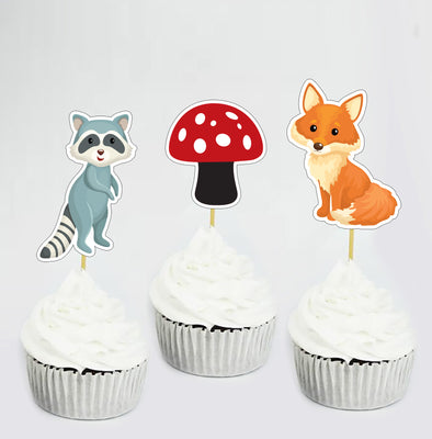 Boy Woodland Cupcake Toppers | Woodland Theme Cupcake Toppers