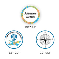 Adventure Awaits Cupcake Toppers | Travel Theme Birthday Party Table toppers