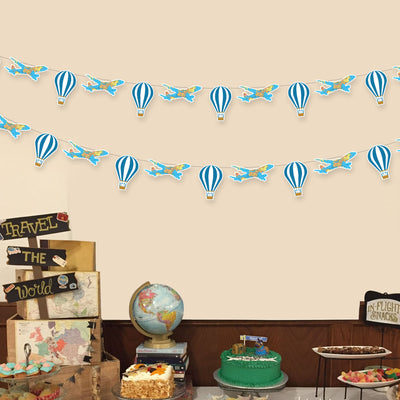 Adventure Awaits Travel Theme Birthday Party Garland Decorations | Travel Garland