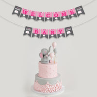 Elephant Girl Baby Shower Banner