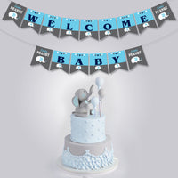 Baby Shower Elephant Theme Boy Decorations | Baby Shower Banner