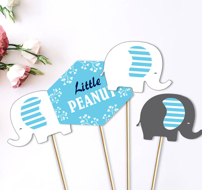 Blue Elephant Baby Shower Centrepieces