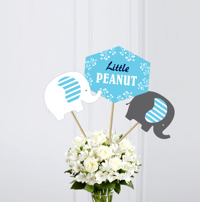 Blue Elephant Baby Shower Centrepieces