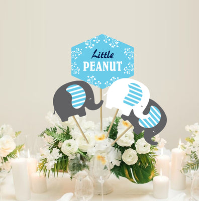 Blue Elephant Baby Shower Centrepieces