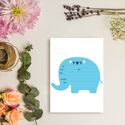 Elephant Baby Shower Invitations Boy