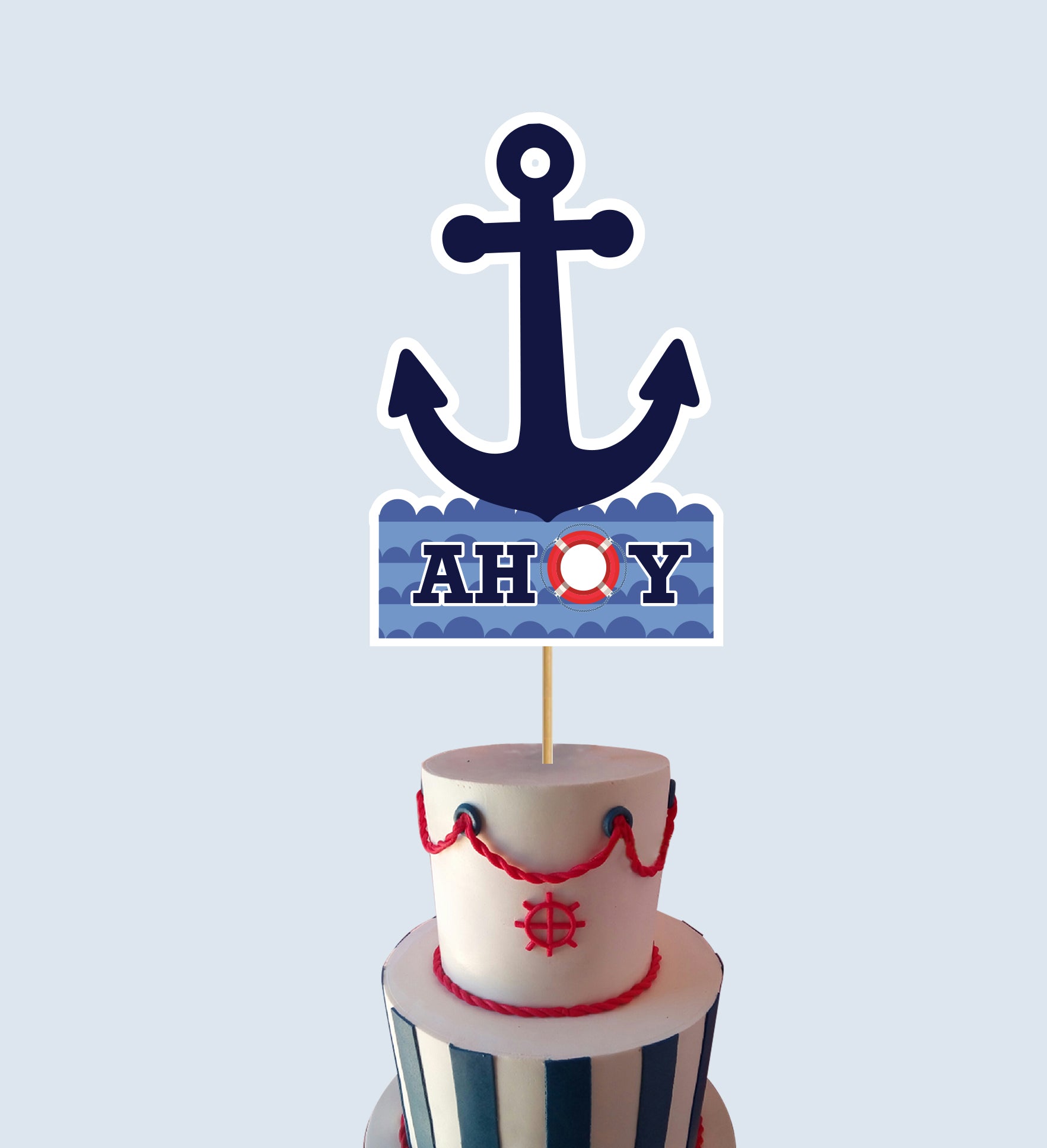 Girly Nautical Theme Cake - CakeCentral.com