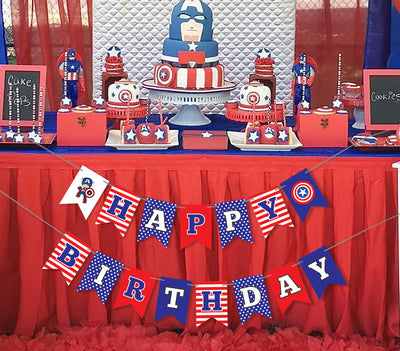 captain america birthday banner