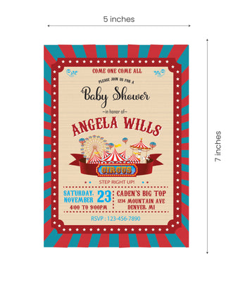 Circus Baby Shower Party Supplies |  Carnival Boy Baby Shower Invitations