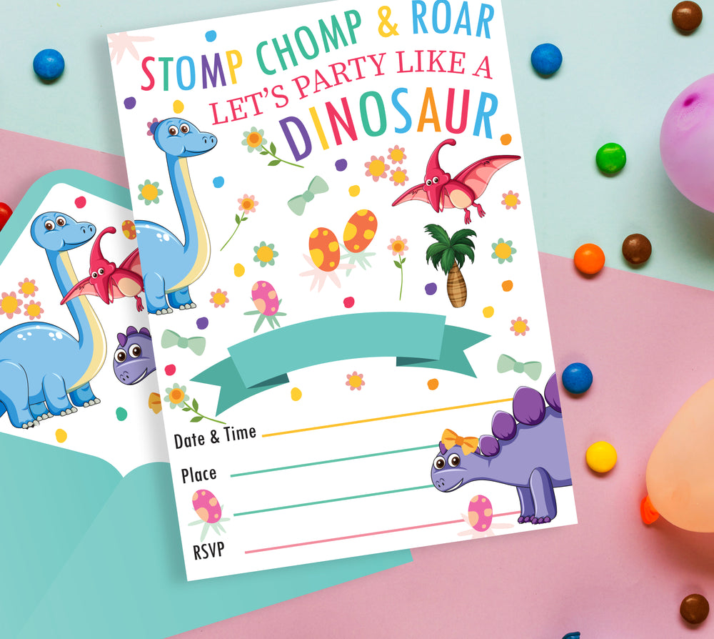 Dinosaur Themed Baby Shower Invitations