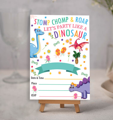 Dinosaur Themed Baby Shower Invitations
