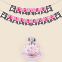 Elephant Birthday Party Supplies | Elephant Happy Birthday Banner Ideas