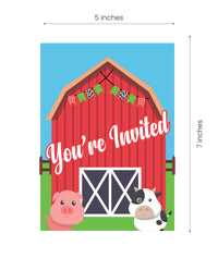 Farm Animal Theme Party Supplies | Farm Baby Shower Invitations Cards