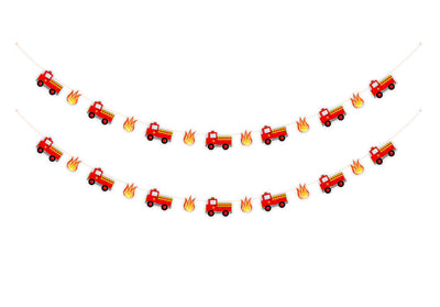 Fire Truck Birthday Theme Decorations | Fire Truck Happy Birthday Garlands