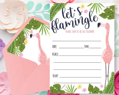 Baby Shower Party Supplies | Flamingo Girl Baby Shower Invitations