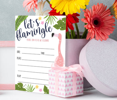 Baby Shower Party Supplies | Flamingo Girl Baby Shower Invitations