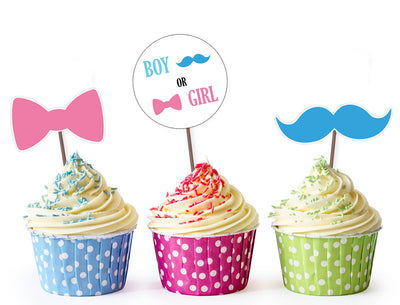 Gender Reveal Cupcake Toppers