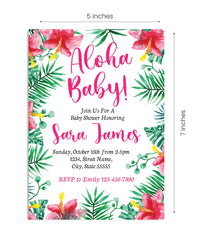 Aloha Party Theme Invitations | Hawaiian Baby Shower Party Ideas
