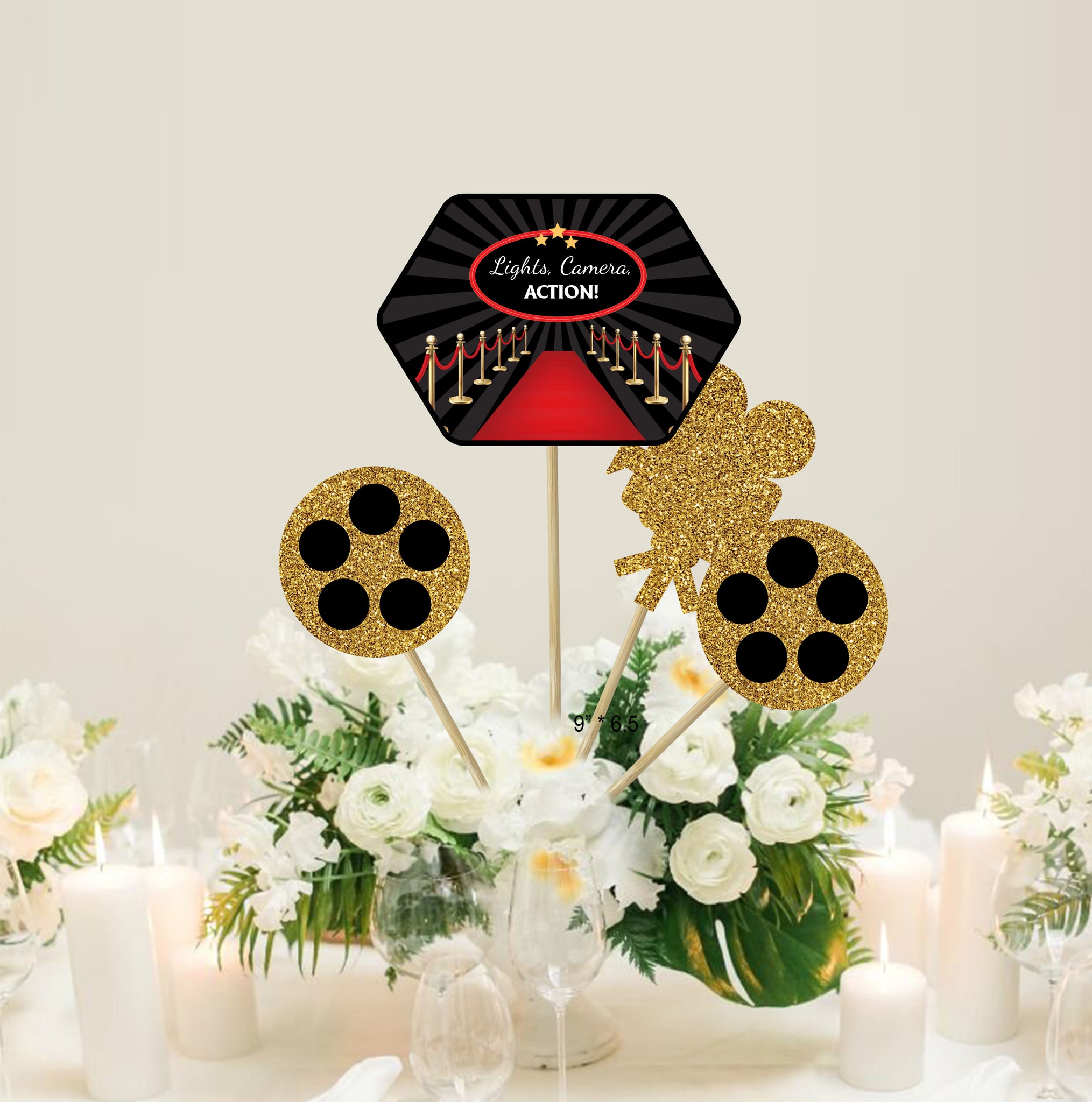 Hollywood Birthday Party Centerpiece