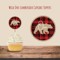Lumberjack  Birthday Cake Ideas | Birthday Party Cupcake Toppers