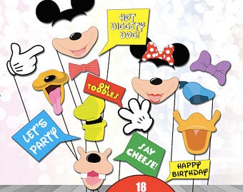 Mickey Mouse Photo Booth Props |Photo Props Birthday Party