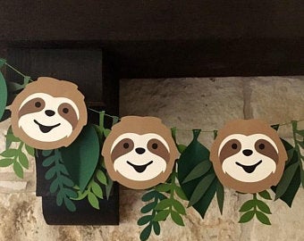 Garland Decoration For Birthday Party | Sloth Theme Garlands