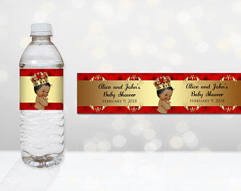 Baby Shower Water Bottle Labels | Royal Baby Shower Water Bottle Labels
