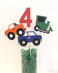 Car Birthday Theme Centerpieces | Truck Birthday Decoration Ideas