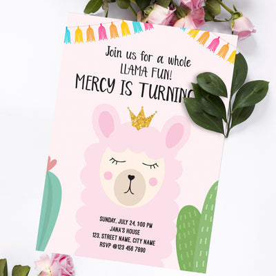 Llama Party Invitation  | Llama Birthday Party Supplies