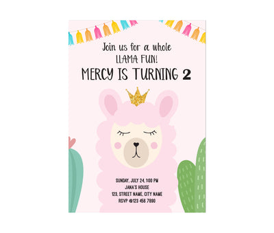 Llama Party Invitation  | Llama Birthday Party Supplies